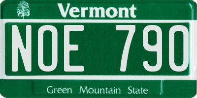 VT license plate NOE790
