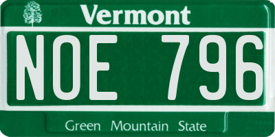 VT license plate NOE796