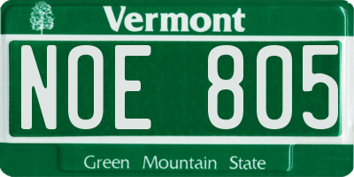 VT license plate NOE805