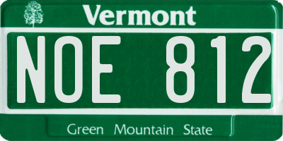 VT license plate NOE812