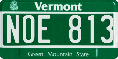 VT license plate NOE813