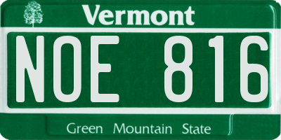 VT license plate NOE816