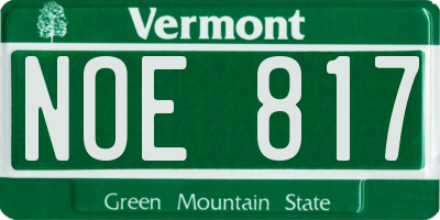 VT license plate NOE817