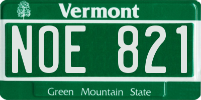 VT license plate NOE821
