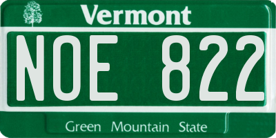 VT license plate NOE822