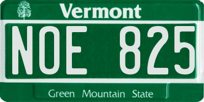 VT license plate NOE825