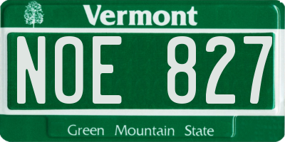 VT license plate NOE827