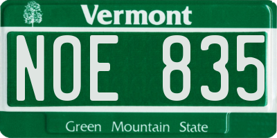 VT license plate NOE835