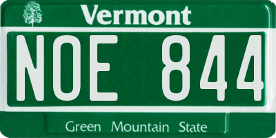 VT license plate NOE844