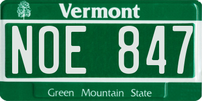 VT license plate NOE847
