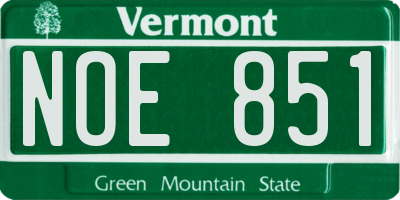 VT license plate NOE851