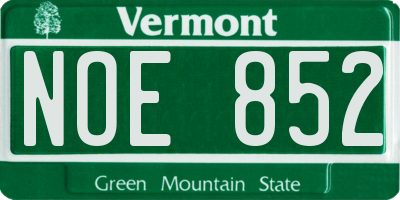 VT license plate NOE852
