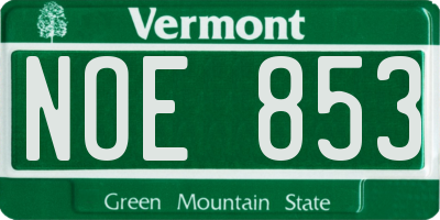 VT license plate NOE853