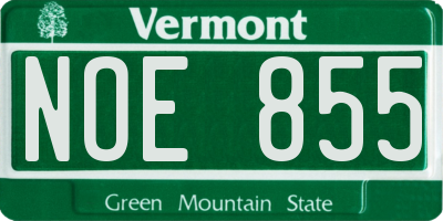 VT license plate NOE855