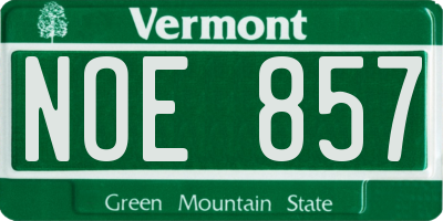 VT license plate NOE857