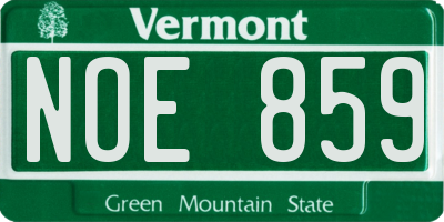 VT license plate NOE859