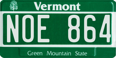 VT license plate NOE864