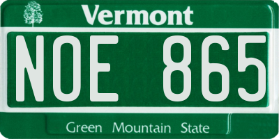 VT license plate NOE865