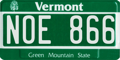 VT license plate NOE866