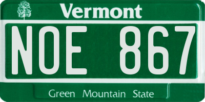 VT license plate NOE867