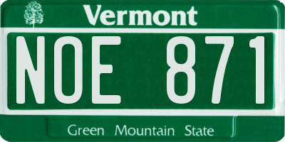 VT license plate NOE871