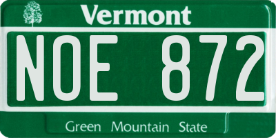 VT license plate NOE872