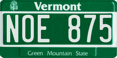 VT license plate NOE875