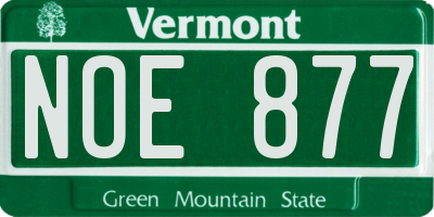 VT license plate NOE877
