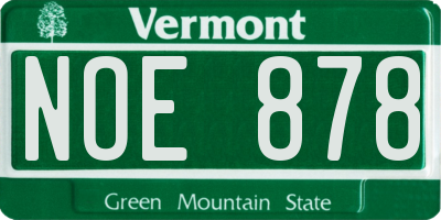 VT license plate NOE878