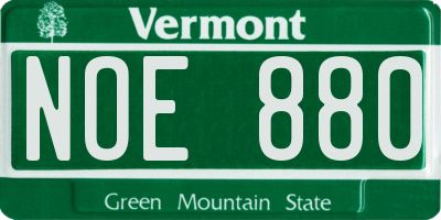 VT license plate NOE880