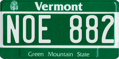 VT license plate NOE882
