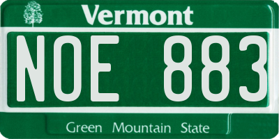 VT license plate NOE883