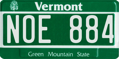 VT license plate NOE884