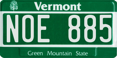 VT license plate NOE885