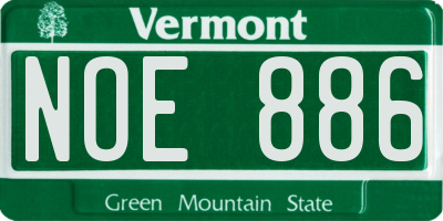 VT license plate NOE886