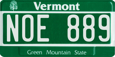 VT license plate NOE889