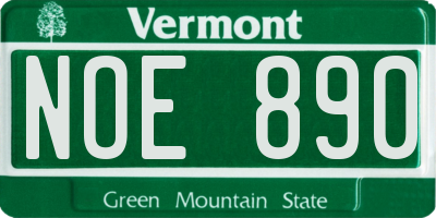 VT license plate NOE890