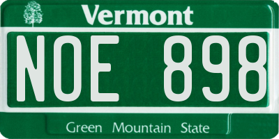 VT license plate NOE898