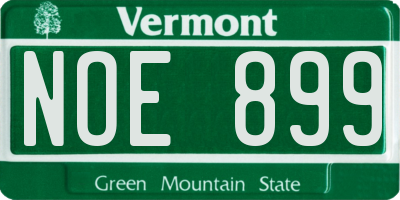 VT license plate NOE899