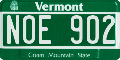 VT license plate NOE902