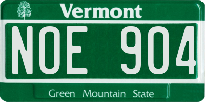 VT license plate NOE904