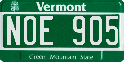 VT license plate NOE905