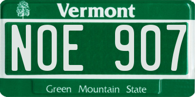 VT license plate NOE907