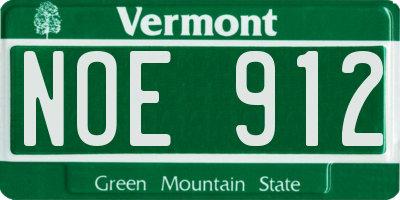 VT license plate NOE912