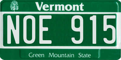 VT license plate NOE915