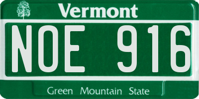 VT license plate NOE916
