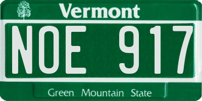 VT license plate NOE917