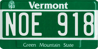 VT license plate NOE918