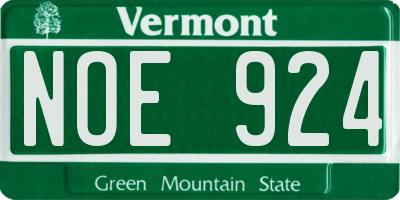 VT license plate NOE924