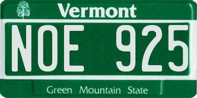 VT license plate NOE925